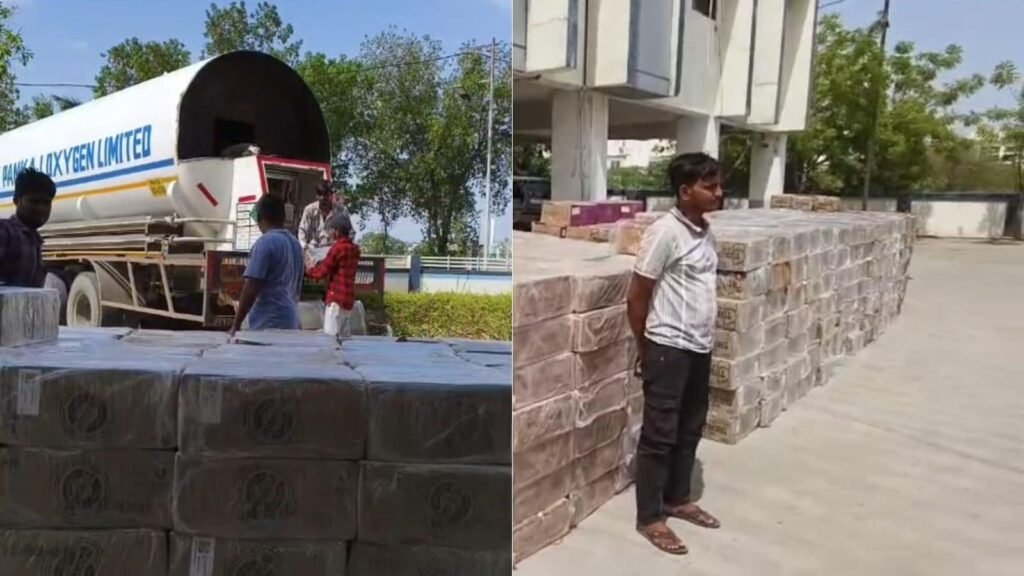 Smugglers Use Oxygen Tanker to Hide Liquor; Gujarat Police Seize Contraband Worth Rs 64 Lakh