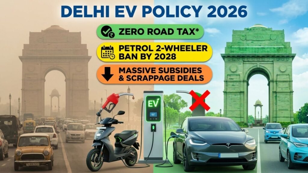 Delhi EV Policy 2026: Subsidies, Zero Road Tax, End Of Petrol Two-Wheelers By 2028