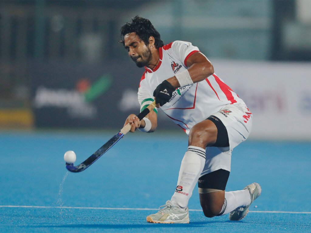 Mainpat Titans produce special 5-2 victory against Rajdhani Royals in match 7 of Chhattisgarh Hockey League Mainpat Titans player in action. (Photo/CHL)