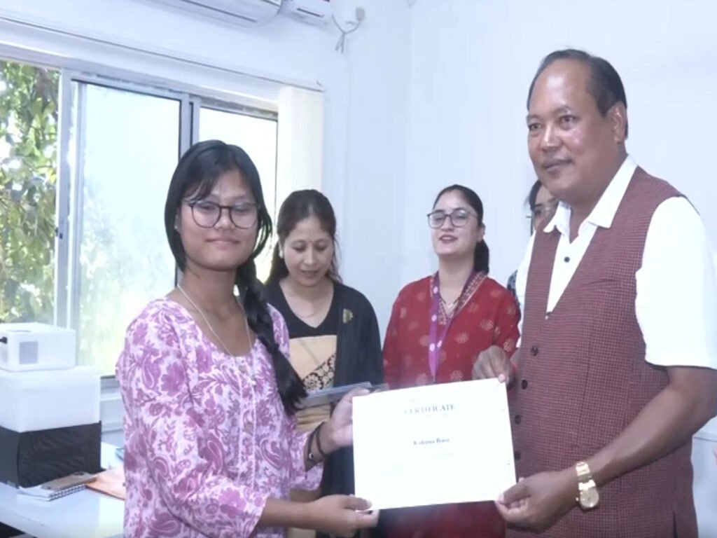 Assam Minister Biswajit Daimary distributes certificates to students; marks beginning of 11-month Industry Training in Kolkata Assam Minister Biswajit Daimary distributes certificates to students at SLCPL training centre (Photo: ANI)