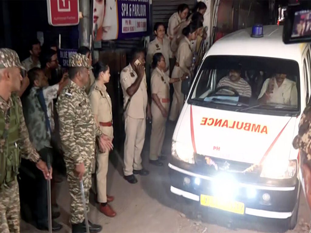 SIT formed to probe hotel shooting incident in Guwahati that killed 5 An ambulance leaves the spot where five people were killed in a firing incident near a hotel in the Ulubari area, in Guwahati on Tuesday (Photo/ANI)