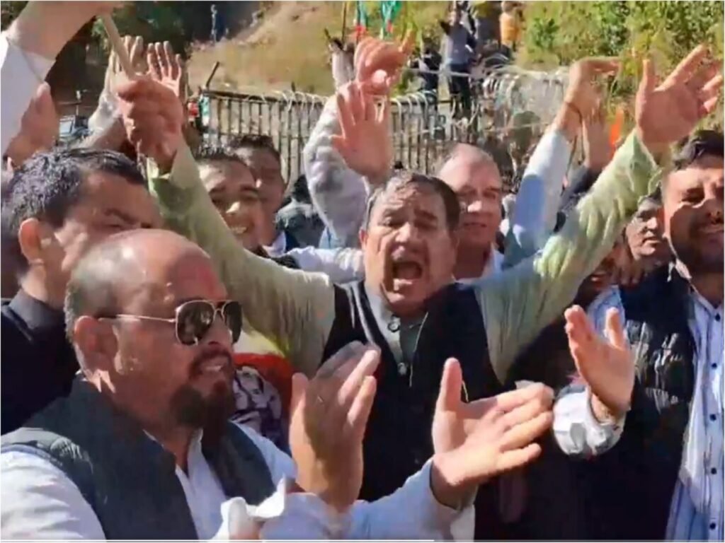 Uttarakhand Kranti Dal protest against Dhami govt as Assembly Session begins Protest in Uttarakhand (Photo/ANI)